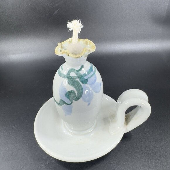 Dick Lehman Studio Art Pottery Oil Lamp Goshen Indiana New Unused Lamp VTG - Picture 15 of 15